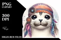 Funny Seal Portrait Smiling - Summer Clipart Product Image 3