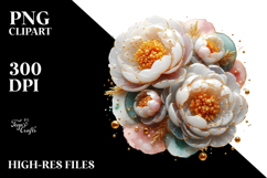 Abstract Peonies, Watercolor PNG Product Image 2