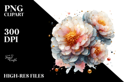 Abstract Peonies, Watercolor PNG Product Image 2