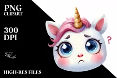 Funny Baby-Face Unicorn, High-Quality PNG Product Image 3