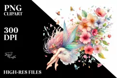 Colorful Wind Fairy Watercolor | Sublimation Clipart Product Image 3