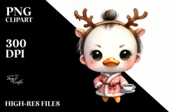 Baby Duck with Christmas Tea, Transparent PNG Product Image 3