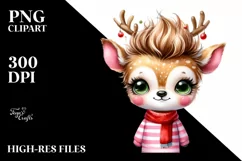 Pastel Deer in Christmas Theme PNG Product Image 1