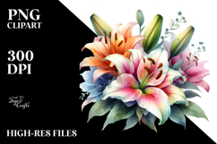 Colorful Lily Clipart Product Image 2