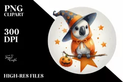 Cute Halloween Macaw, High-Quality PNG Product Image 1