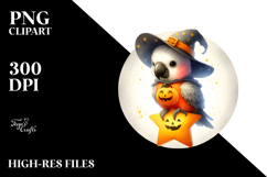 Cute Baby Macaw on Star, PNG Product Image 2