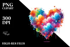 Digital Painting with Colorful Heart PNG Product Image 2