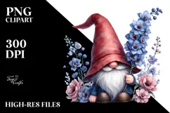 Gnome with Big Hat Watercolor PNG Product Image 2