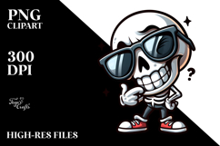 Cartoony Skeleton with Oversized Sunglasses, Transparent PNG Product Image 2