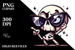 Cartoony Skeleton with Oversized Sunglasses, Transparent PNG Product Image 2