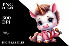 Baby Unicorn Posing Johny Bravo | Clipart Product Image 3