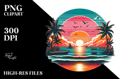 Tropical Beach Sunset, 20 oz Tumbler PNG Product Image 2