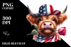 Watercolor Highland Cow Portrait Clipart Product Image 3