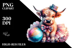 colorful Baby Highland Cow in Ballroom Product Image 2