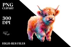colorful Baby Highland Cow in Ballroom Product Image 3