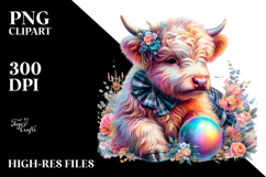 colorful Baby Highland Cow in Ballroom Product Image 2