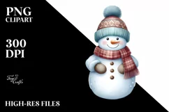 Cute Snowman in Winter PNG Product Image 3