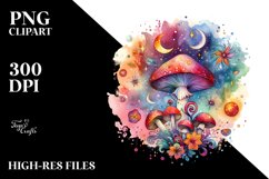 Colorful Magical Celestial Mushroom Watercolor Product Image 3