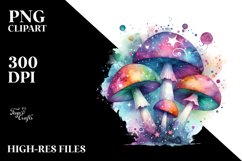 Colorful Magical Celestial Mushroom Watercolor Product Image 3