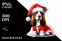 Christmas Basset Hound PNG Product Image 3