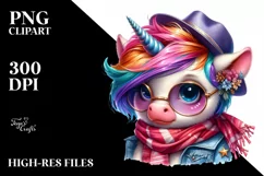 Vibrant Cute Unicorn Clipart PNG Product Image 1