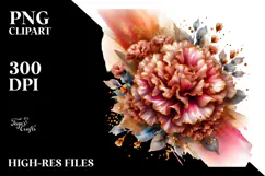 Shiny Carnation Watercolor Splash PNG Product Image 2