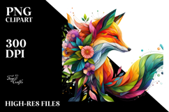 Vibrant Watercolor Fox, 20 oz Tumbler PNG Product Image 2