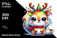 Vibrant Squirrel with Reindeer Horns PNG Product Image 3