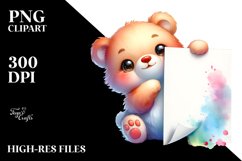 Colorful Baby Bear Big Eyes White Paper | Clipart Product Image 3