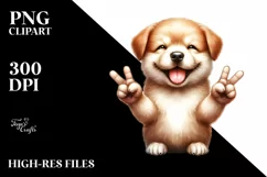 Funny Cute Puppy Smiling with Victory Sign Product Image 3