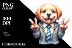 Funny Cute Puppy Smiling with Victory Sign Product Image 3