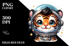 Energetic Baby Tiger with an Astronaut Helmet Product Image 2