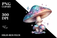 Autumn Mystical Celestial Mushroom PNG Product Image 3