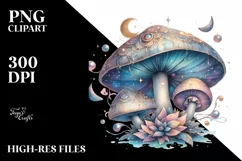Autumn Mystical Celestial Mushroom PNG Product Image 1
