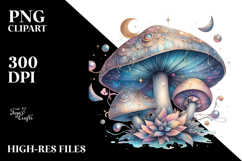 Autumn Mystical Celestial Mushroom PNG Product Image 2