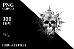 Simple Watercolor Skull, Transparent PNG Product Image 2
