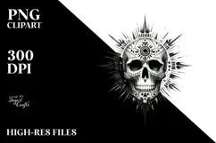 Simple Watercolor Skull, Transparent PNG Product Image 2