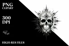 Simple Watercolor Skull, Transparent PNG Product Image 1
