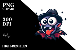 Silly Vampire with Hat, High-Quality PNG Product Image 2