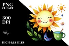 Simple Smiling Sun Sublimation PNG Product Image 2