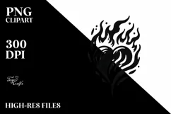 Fire and Ice Heart Tattoo PNG Product Image 2