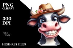 Funny Cow with Hat Clipart Product Image 1