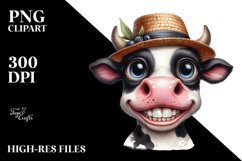 Funny Cow with Hat Clipart Product Image 3