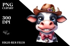 Funny Cow with Hat Clipart Product Image 1