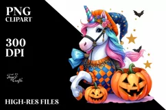 Simple Unicorn Watercolor Sticker Summer | Clipart Product Image 1