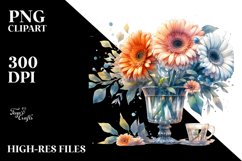 Artistic Gerbera Watercolor | Sublimation Clipart Product Image 1