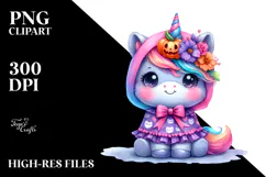 Baby Unicorn Halloween PNG Product Image 2