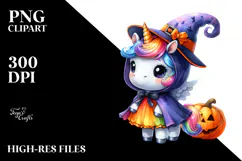 Baby Unicorn Halloween PNG Product Image 2