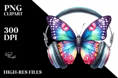 Colorful Butterfly Music | Sublimation | Clipart Product Image 1