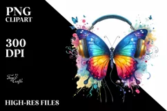 Colorful Butterfly Music | Sublimation | Clipart Product Image 1